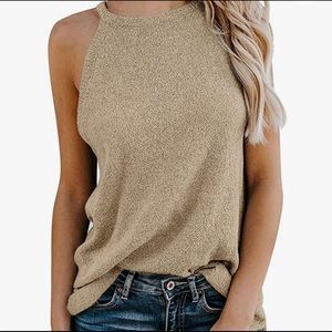 Tutorutor Womens Sleeveless High Neck Cami Tank
Medium, Khaki